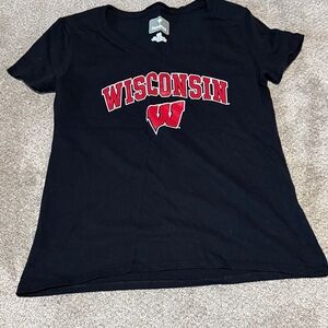 Women’s Fanatics Black Wisconsin Short Sleeve Tee
